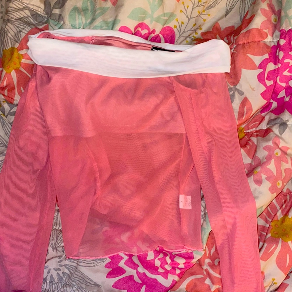 Pink mesh cute shirt